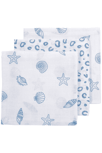 Langes enfant Shells Denim 70x70 cm lot de 3