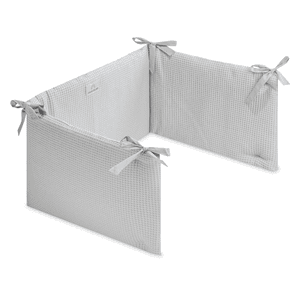 Tour de lit bébé piqué gaufré Light grey 180x35 cm