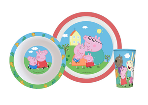 Snídaňová sada Prasátko Peppa, 3 ks