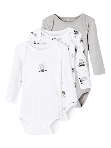 Långärmad bodysuit 3-pack Alloy Bear