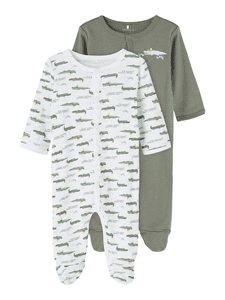 Combinaison pyjama bébé Agave Green Crocodile lot de 2