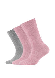 strumpor rosa melange 3-pack ekologiskt cotton