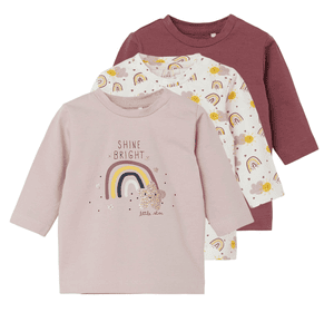 Langarmshirt 3er Pack Nbftacca Crushed Berry