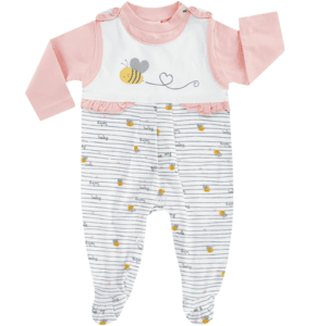 Conjunto de pelele BEE HAPPY rosa