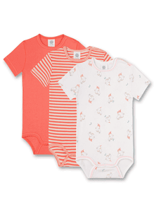Body 3-pack off white Raidallinen/vaaleanpunainen