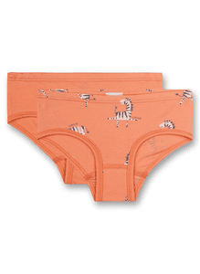 Lot de deux slips taille basse Orange Safari