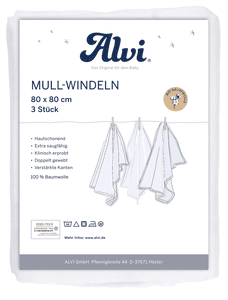 Mullwindeln 3er Pack weiß 80 x 80 cm