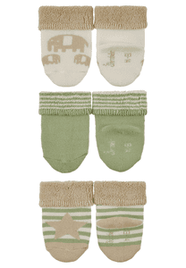 Chaussettes de bébé pack de 3 éléphants écru