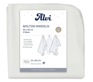 Molton luiers 3-pack wit 40 x 40 cm