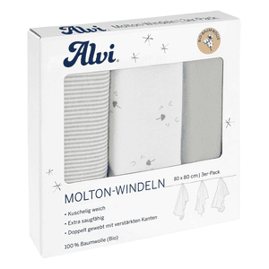 Molton blöjor 3-pack Faces 80 x 80 cm