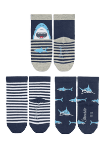 Dětské ponožky 3-Pack Sharks/Ringles marine