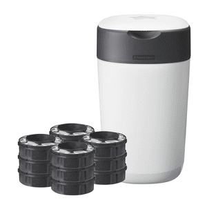 Poubelle à couches Twist & Click Sangenic, 12 recharges blanc