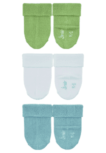 Baby-Söckchen 3er-Pack uni Bambus hellblau