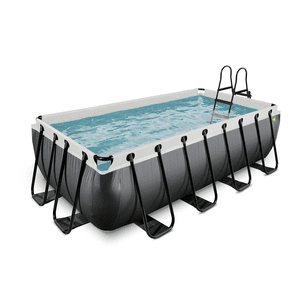 EXIT Black Leather Piscina 400x200x100cm con pompa filtro - nero