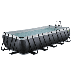EXIT Black Leather Piscina 540x250x100cm con pompa filtro Sand - nero