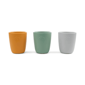 Tazza per bere mini mix di colori in silicone, confezione da 3