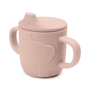 Tasse enfant poignées Peekaboo Elphee silicone rose