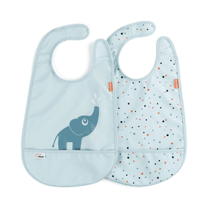 Lätzchen mit Klettverschluss 2er Pack Elphee Blau