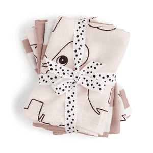 Gant de toilette enfant Deer friends rose lot de 5