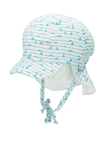 Peaked Cap med nackskydd Maritime White