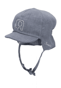 Gorra de pico reversible con protector de cuello azul elefante