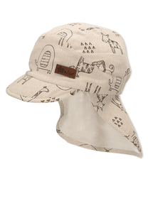 Gorra de pico con protección para el cuello Safari beige