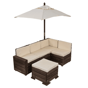 Salon de jardin enfant parasol Outdoor Sectional Ottoman bois 20305