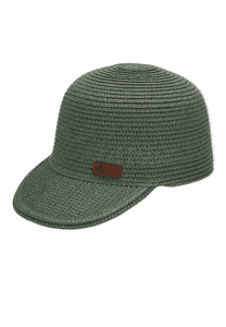 Casquette baseball en paille vert foncé