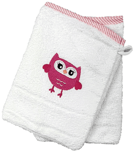 HÜTTE & CO vaskevotte 2 pakk OWLET hvit