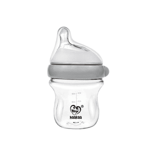 Babyflasche Schoppen aus Glas, Generation 3 90 ml in grau