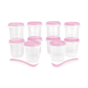 Pots de conservation repas bébé hermétiques rose lot de 10