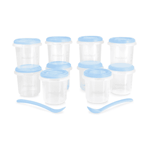 Pots de conservation repas bébé hermétiques azur lot de 10