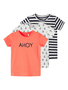 T-shirt 3-pack Nbmfaktor Donkere Saffier