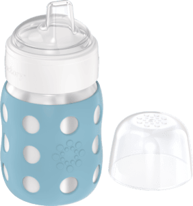 life factory  Babyflaska med bred hals 235 ml med mjukt lock, denim