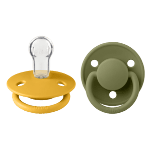 BIBS Sucette De Lux Honey Bee/Olive silicone 0-36 m, lot de 2