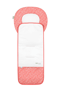 Kinderwagenmat Babycool white leaves cranberry