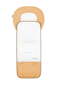 Protector para carro de bebé Babycool white leaves mostaza