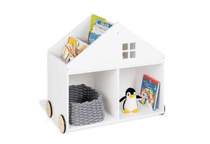 Kinderbücherregal mit Rollen „Hus”, weiß