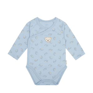 Wikkelbodysuit met lange mouwen Chambray Blauw