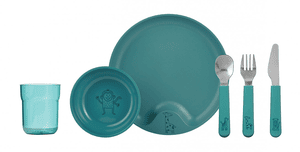 Kinderservies set mio 6 stuks - Diep Turquoise