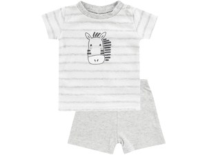 T-shirt+ Shorts Zebra grå melange