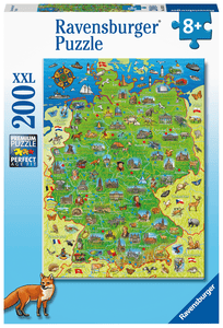 Puzzel XXL 100 stukjes - Kleurrijke kaart van Duitsland