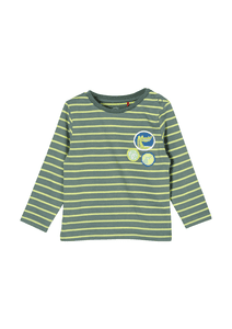 s. Olive r Camicia a maniche lunghe con scritta print verde