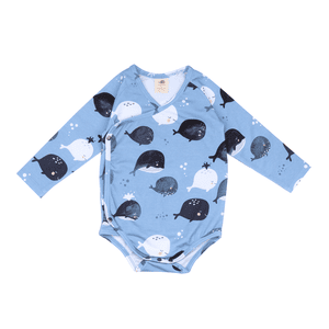 Wickelbody Cute Whales blau