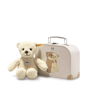 Teddybär Mila beige im Koffer, 21 cm