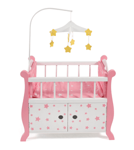 Letto per bambole BAYER CHIC 2000 con mobile, Stars rosa