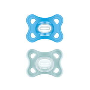 Schnuller Comfort Silikon, 0-6 Monate, 2 Stk, blau + mint