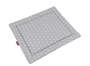 Matelas de parc bébé étoiles gris/blanc 95x75 cm