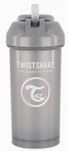 Twist shake  Kubek ze słomką od 12 miesięcy 360 ml, Pearl Grey