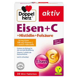 Eisen + C + Histidin + Folsäure 30 Mini-Tabletten